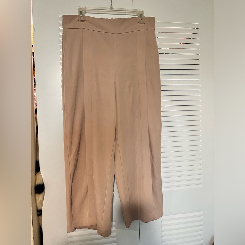 Zara Plush Palazzo Capri Pants Women Size Large